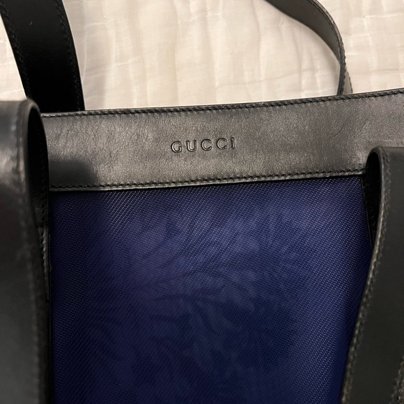Vintage Gucci leather / mesh tote bag - Picture 4 of 6
